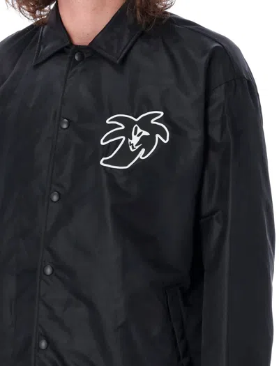 Shop Palm Angels Hunter Coach Jacket In Black/white