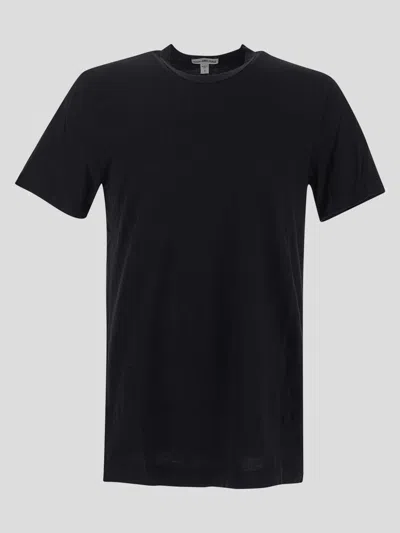 James Perse Black Cotton Tshirt In Black