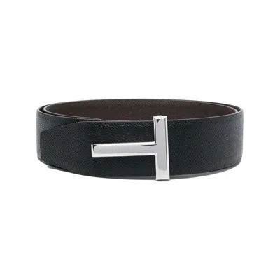 Shop Tom Ford Belts In Brown/black