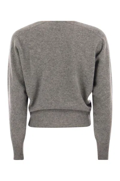Shop Vanisé Francy - Cashmere V-neck Sweater In Grey