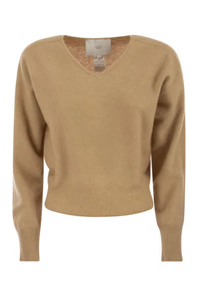 Shop Vanisé Francy - Cashmere V-neck Sweater In Camel