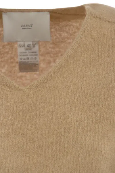 Shop Vanisé Francy - Cashmere V-neck Sweater In Camel