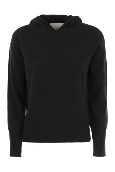 Shop Vanisé Marina - Cashmere Sweater With Hood In Black