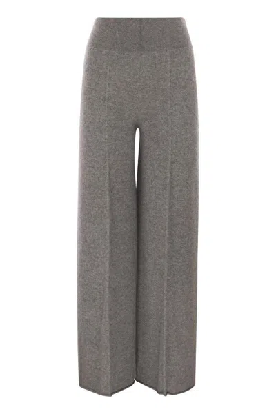 Shop Vanisé Twist - Cashmere Wide-leg Trousers In Grey
