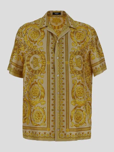 Shop Versace Shirt In Champagne