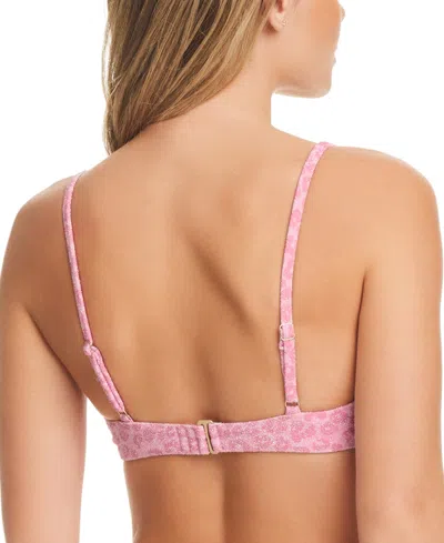 Shop Jessica Simpson Women's Animal-print Underwire Bikini Top In Sparkly Pink