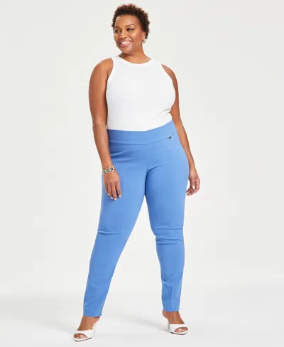 Shop Inc International Concepts Plus And Petite Plus Size Tummy-control Skinny Pants, Created For Macy's In Deep Cornflower