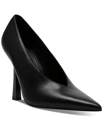 Shop Steve Madden Women's Sedona Pointed-toe Stiletto Pumps In Black Leather