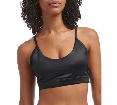 Shop Reebok Women's Shine Lux Strappy Medium-impact Sports Bra In Black