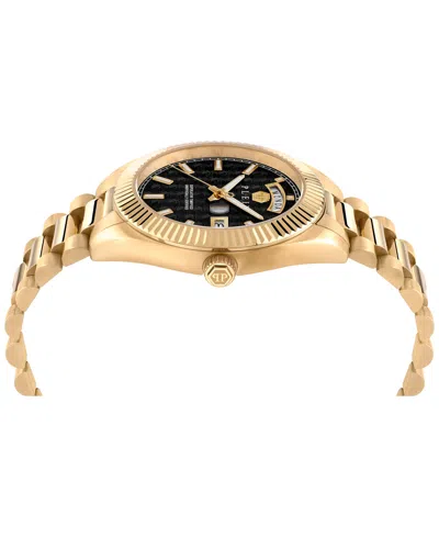 Shop Philipp Plein Men's Date Superlative Gold Ion Plated Stainless Steel Bracelet Watch 42mm