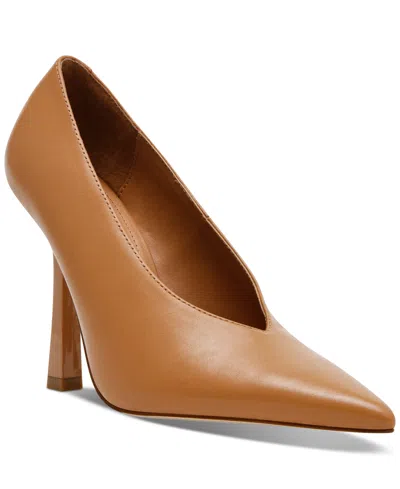 Shop Steve Madden Women's Sedona Pointed-toe Stiletto Pumps In Tan Leather