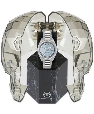 Philipp Plein Date Superlative Crystal Watch In Stainless