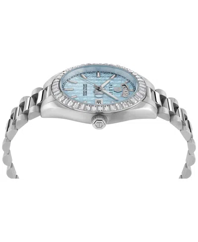 Philipp Plein Date Superlative Crystal Watch In Stainless