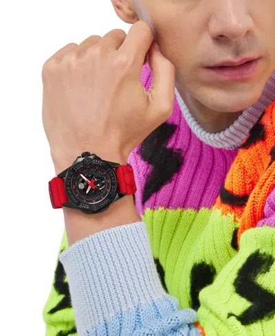 Philipp Plein Men's The Skull Red Silicone Strap Watch 44mm In Black