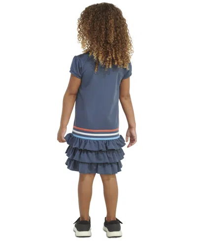 Shop Adidas Originals Little & Toddler Girls Short-sleeve Ruffled Polo Dress In Preloved Ink