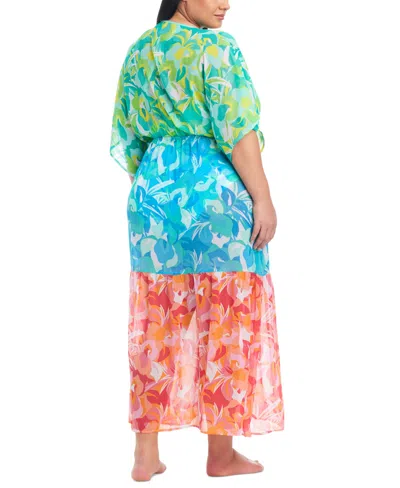 Shop Bleu By Rod Beattie Plus Size Chiffon Cover-up Dress In Multi