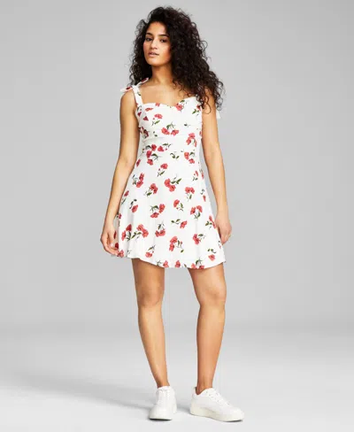 Shop And Now This Women's Floral-print Tie-strap Dress In Palomino F