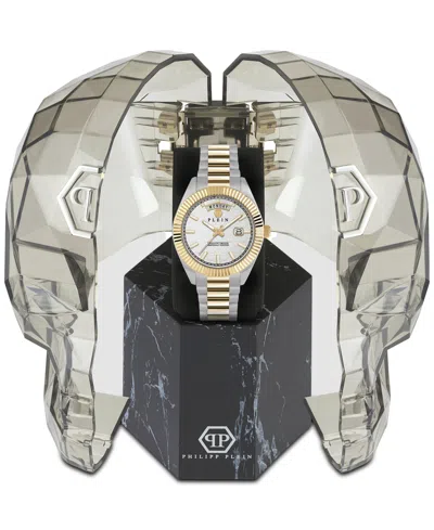 Shop Philipp Plein Men's Date Superlative Stainless Two-tone Steel Bracelet Watch 42mm In Two Tone