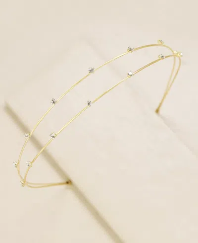 Ettika Delicate Crystal Dotted Gold-tone Headband In Gold