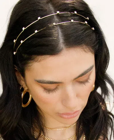 Ettika Delicate Crystal Dotted Gold-tone Headband In Gold