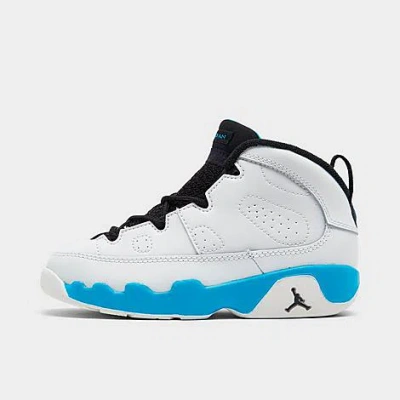 Shop Nike Jordan Kids' Toddler Air Retro 9 Basketball Shoes In Summit White/black/dark Powder Blue