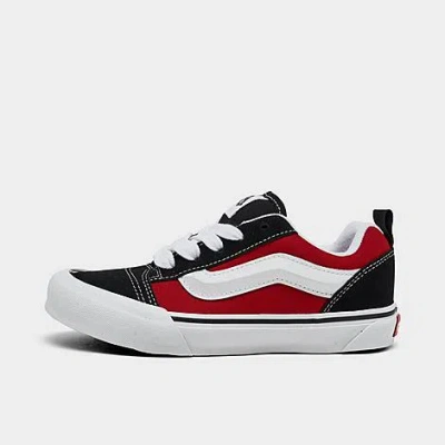 Shop Vans Little Kids' Knu Skool Casual Shoes In Black/racing Red