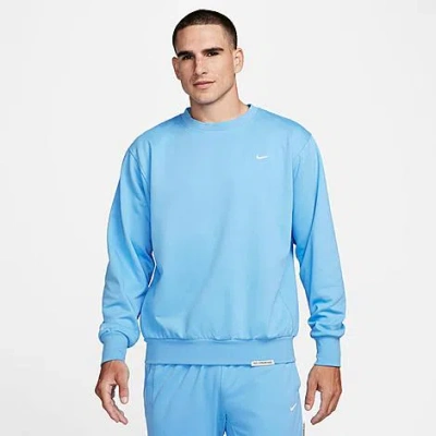 Shop Nike Men's Dri-fit Standard Issue Crewneck Sweatshirt In University Blue/pale Ivory