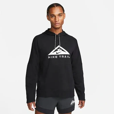 Shop Nike Men's Trail Magic Hour Dri-fit Running Hoodie In Black/black/white