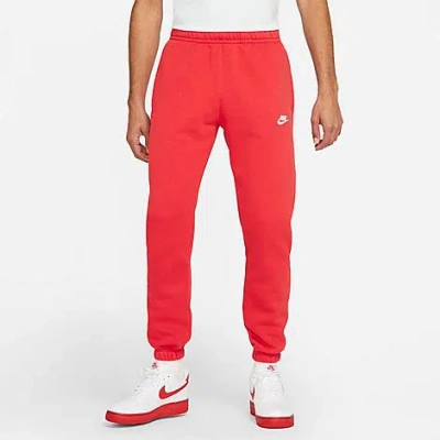 Shop Nike Men's Sportswear Club Jersey Jogger Pants In University Red/university Red/white