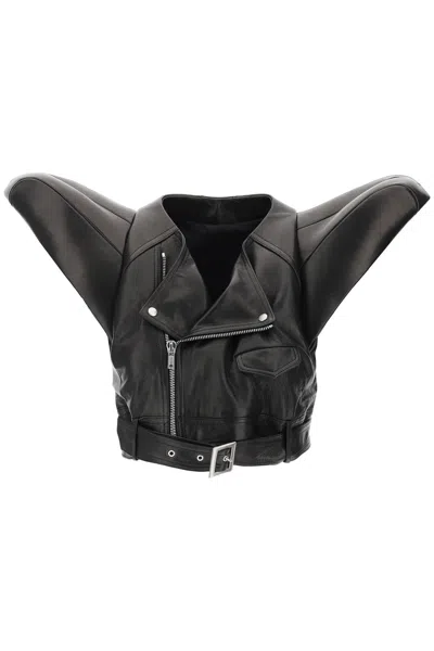Shop Rick Owens Leather Art Vest For Men In Black