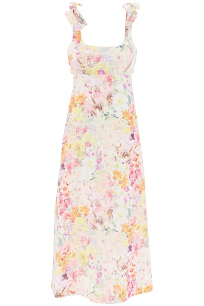 Shop Zimmermann Harmony Floral Midi Dress In Mixed Colours