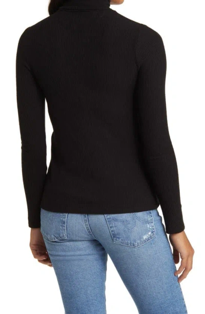 Faherty Legend Rib Turtleneck Sweater In Black