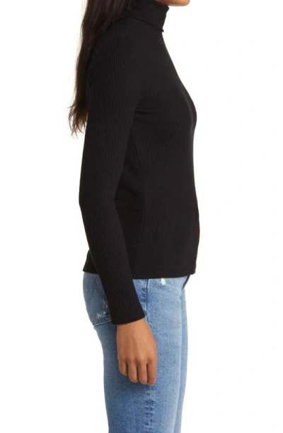 Faherty Legend Rib Turtleneck Sweater In Black
