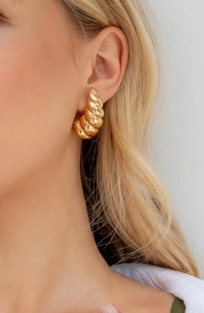 Shop Sterling Forever Bobine Twist Stud Earrings In Gold