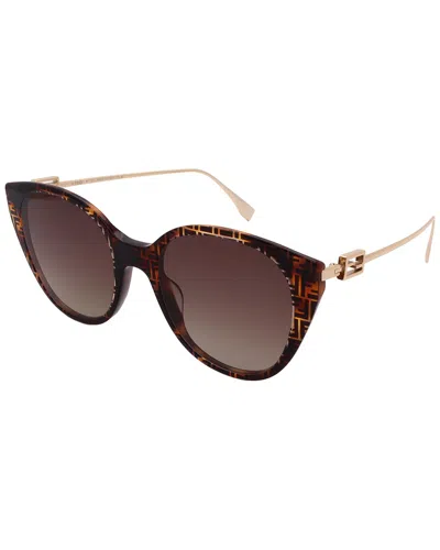 Shop Fendi Women's 40047i 54mm Polarized Sunglasses In Brown