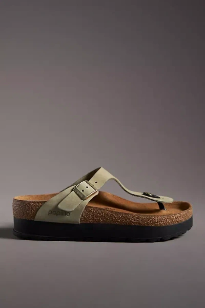Shop Birkenstock Gizeh Platform Sandals In Beige