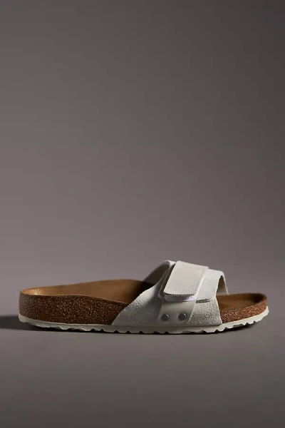 Shop Birkenstock Oita Suede Sandals In White