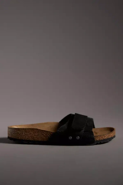 Shop Birkenstock Oita Suede Sandals In Black