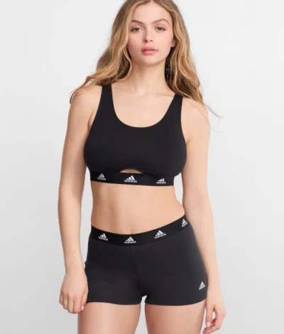 Shop Adidas Originals Active Flex Ribbed Girl Short In Black