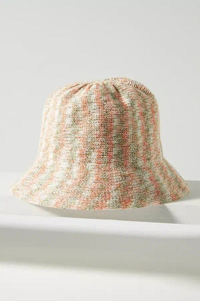 Shop By Anthropologie Space-dye Nubby Bucket Hat In Orange