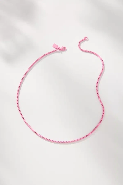 Shop Crystal Haze Plastalina Chain Necklace In Pink