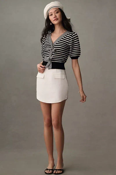 Shop Grey Lab Curved Mini Skirt In White