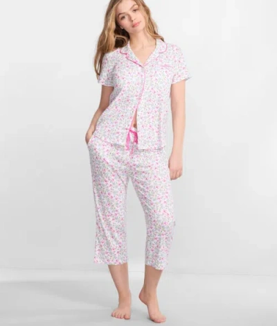 Shop Karen Neuburger Girlfriend Knit Pajama Set In Ditsy Pop