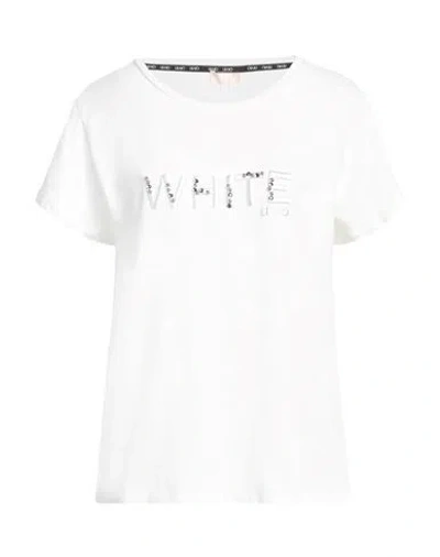 Shop Liu •jo Woman T-shirt White Size L Cotton, Elastane
