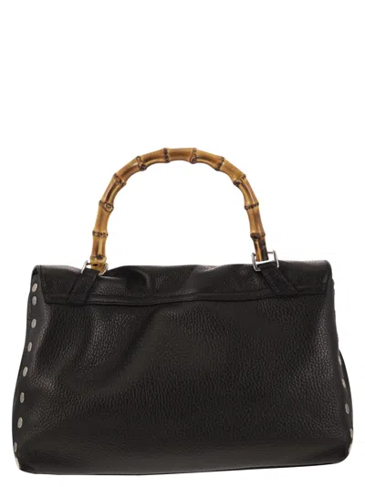Shop Zanellato Postina Daily S Bag With Bamboo Handle In 黑色的
