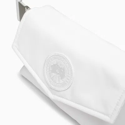 Shop Canada Goose White Nylon Fanny Pack With Logo Patch In 白色的