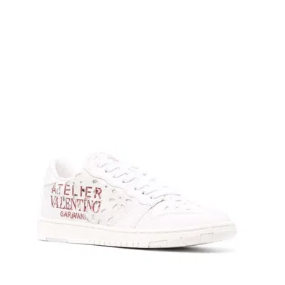 Shop Valentino Garavani  Garavani Atelier Logo Sneakers In White
