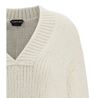 Tom Ford V-neckline Sweater Women In White