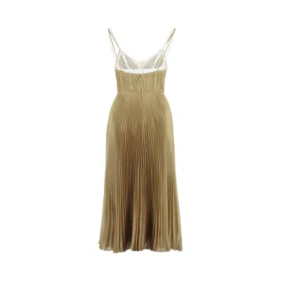 Shop Prada Midi Dress In Gold