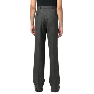 Shop Prada Virgin Wool Pants In 灰色的